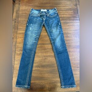 BKE Stella Skinny Jeans Women's Blue Denim Stretch Medium Wash Tag 26L (30x32)